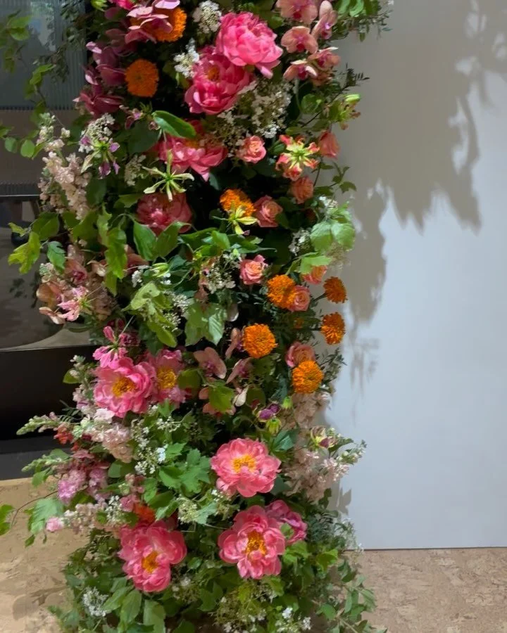 We love creating larger scale installations. This one was an absolute joy and we took advantage of Peony season filling it with Coral Charm. #clareloveblooms #peonyappreciation