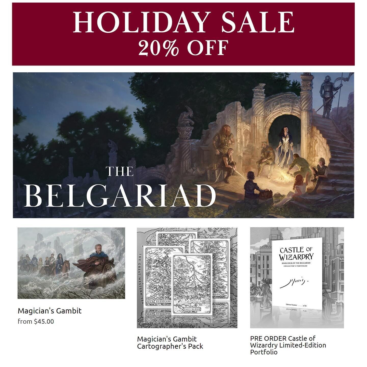 With the new Belgariad work, I forgot to mention I&rsquo;m running my annual print sale! Lots of my numbered portfolios are selling out, which is great! Use code: HOLIDAY for 20% off