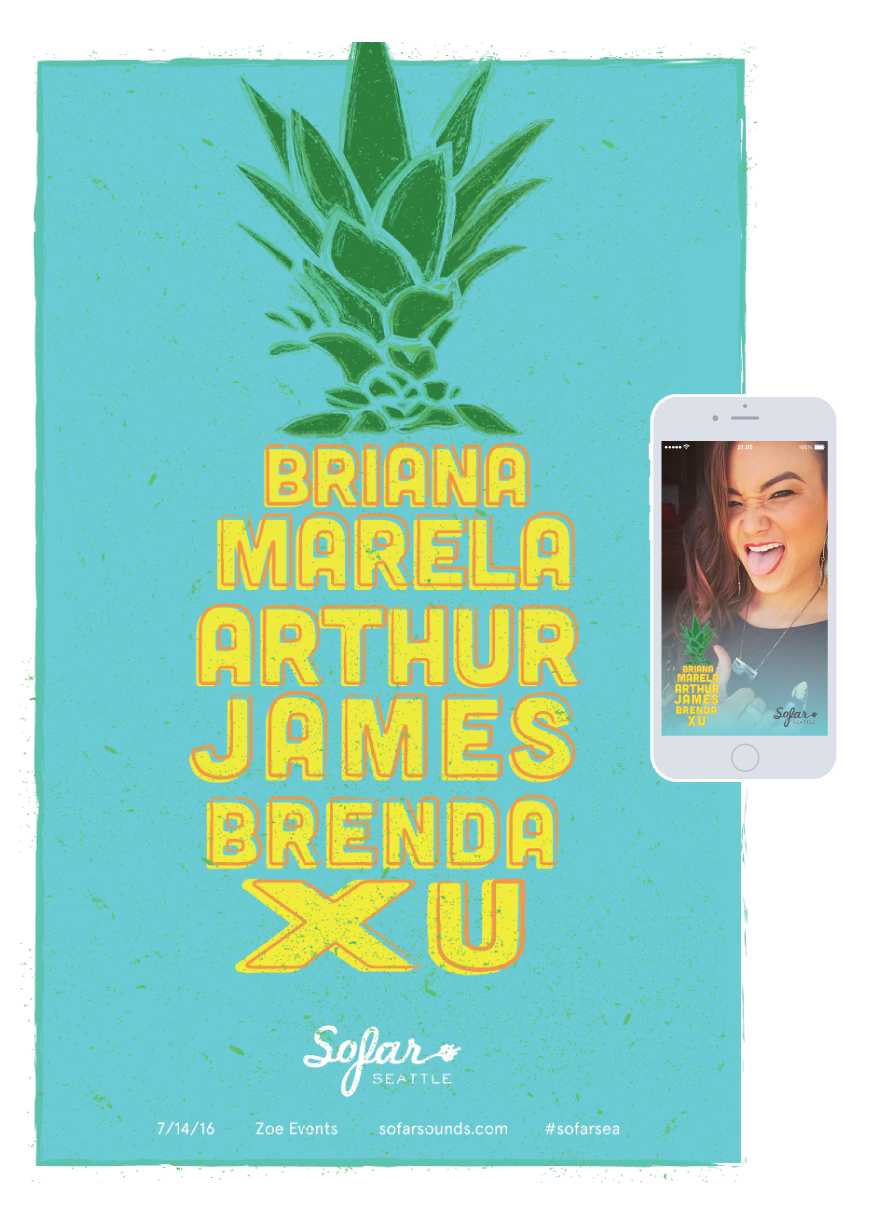  This poster also included a Snapchat Geofilter so that concert attendees could share the awesome with friends. 