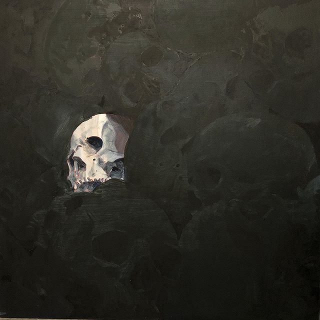 To Begin Again #1 .
36&rdquo;x36&rdquo; Oil on Canvas. 2019. .
.
#wip #art #artist #painting #instagood #instaart #skulls #beginning #studio #itoldyouaroofbut #metallic #studioart #acrylicpaint #somethingelse