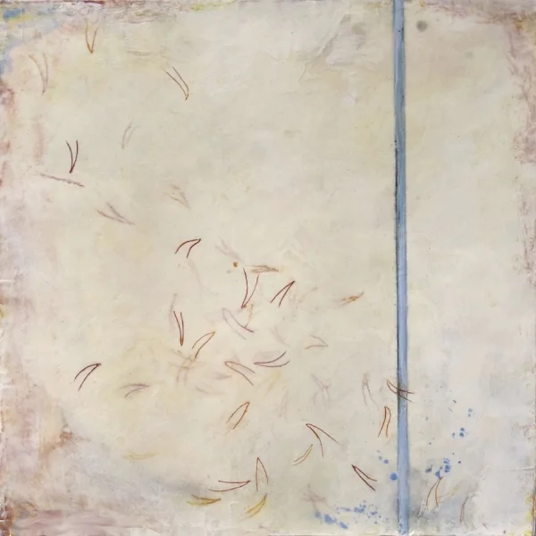 Blue Line : beeswax + pigment on panel : 24"h x 24"w x 2"d