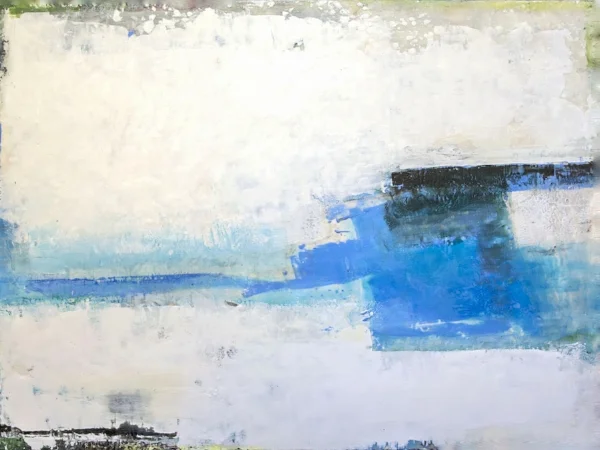 North : beeswax + pigment on wood panel : 3'h x 4'w x 2"d