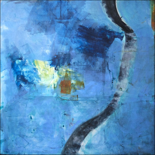 Anouk’s Turquoise : oil pigment stick, cold wax : 40”h x 40”w : $2500 : by Lynda Cole