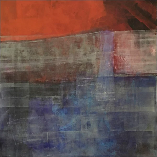Blue Chair : oil pigment stick, cold wax : 40”h x 40”w : $2500 : by Lynda Cole