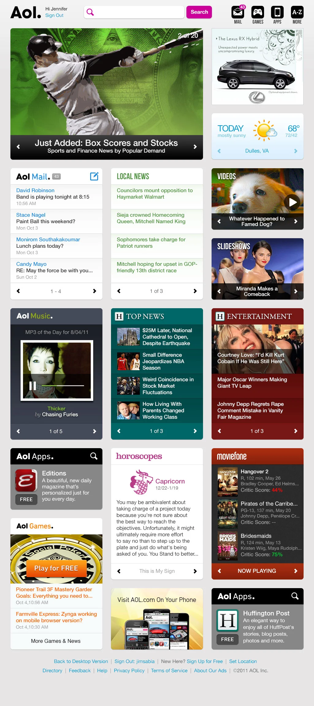 AOL.com has 7.2 million daily unique visitors and 21.1 million monthly unique visitors. The AOL.com homepage attracts more than 806 million page views each month. AOL.com's readers visit, twenty times a month.
