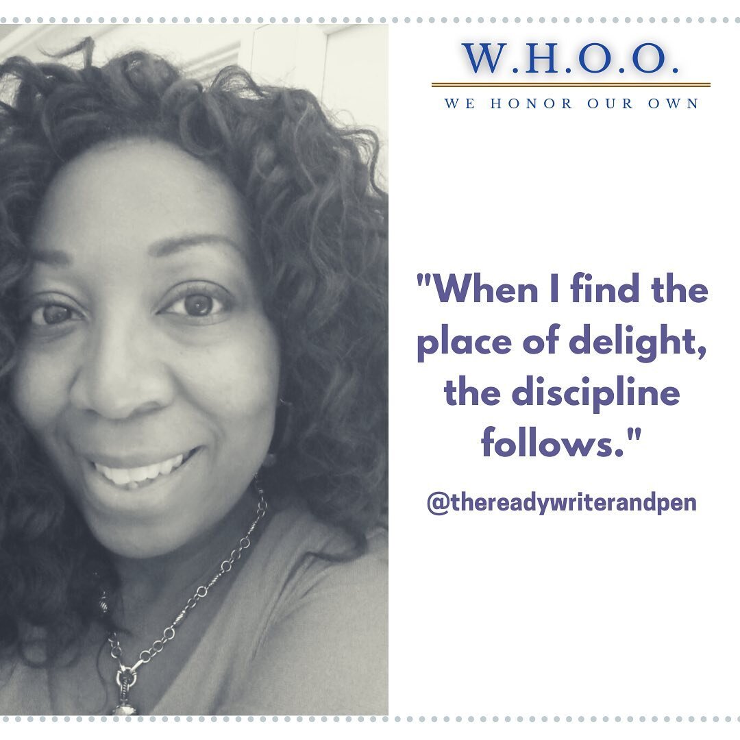 &ldquo;When I find a place of delight, the discipline follows.&rdquo; - @thereadywriterandpen

💜💐

#HappilyBetter #WeHonorOurOwn #thereadywriterandpen