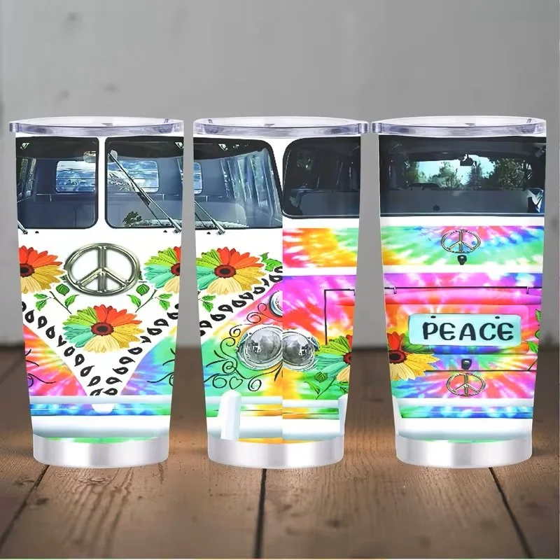 VW Peace Bus 20oz Insulated Tumbler with Lid