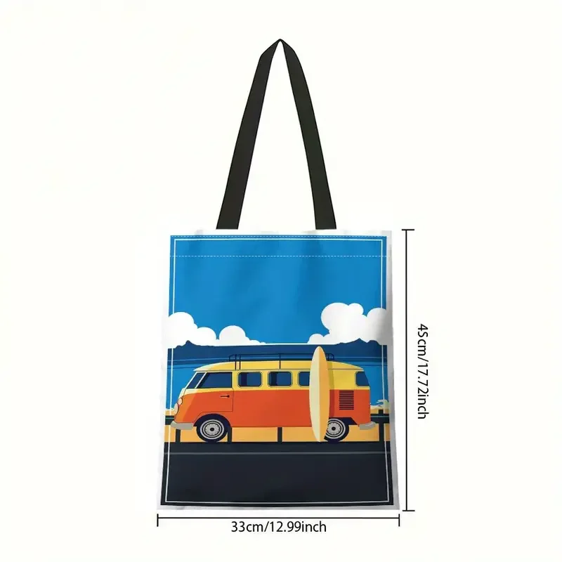 Yellow and Orange Surf Bus Tote.webp