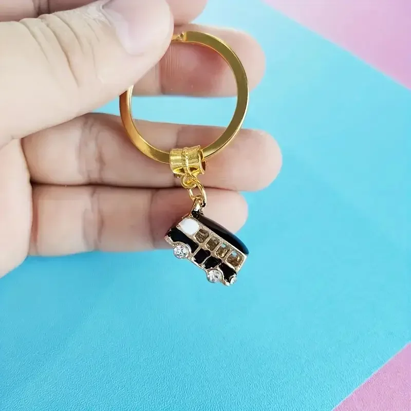 Black and Gold Split Window Bus Keychain