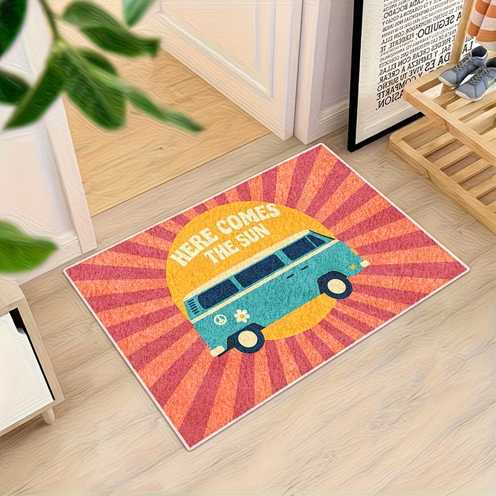 Here Comes The Sun VW Bay Window Bus Rug