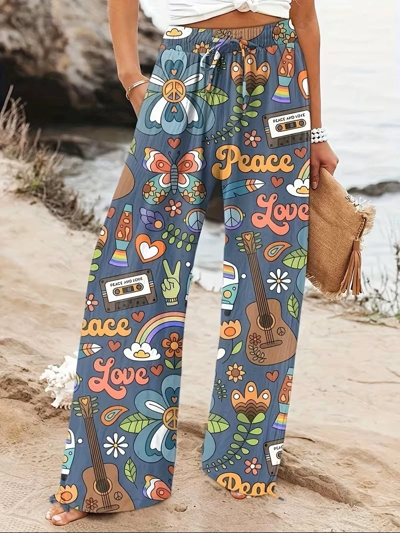 Blue VW Bus Hippie Lounge Pants
