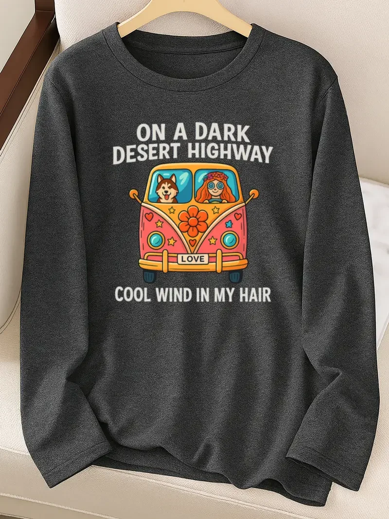 DDH Long Sleeve Gray Womens Shirt.webp