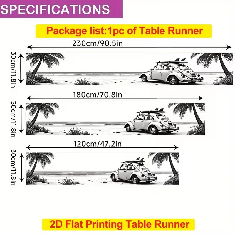 Black & White Bug Beach Table Runner.jpg