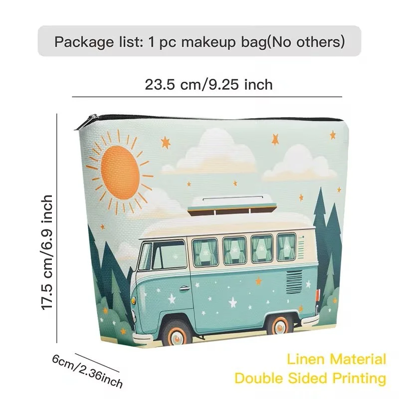 Green Pop Top Cosmetic Bag Measurements.jpg