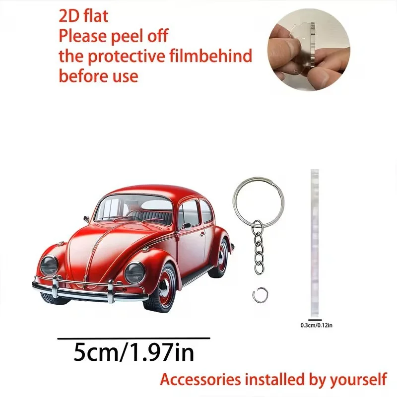 Red VW Bug Keychain