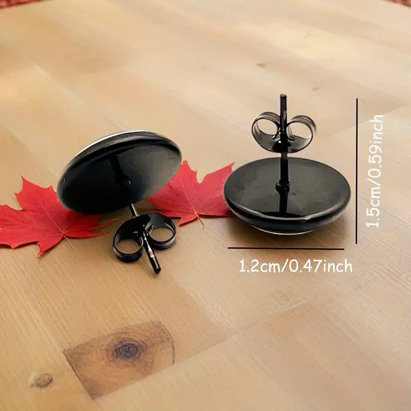 Round Rainbow Cat Bus Earrings Studs Measurements.webp