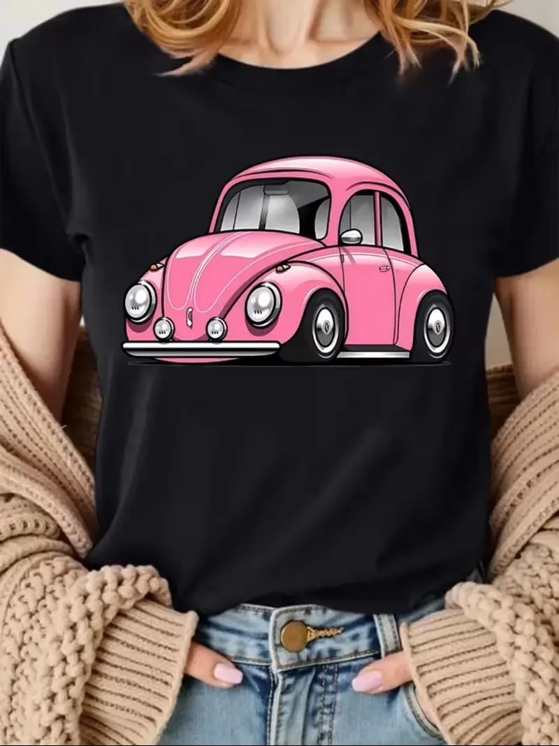 Pink cartoon bug black t-shirt.jpg