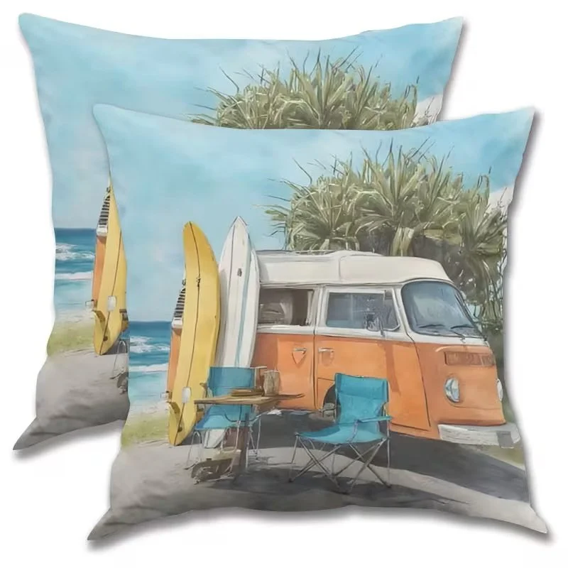 Orange Bay Window Surf Bus Pillow.jpg