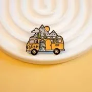 Yellow VW Westy  Steel Pin