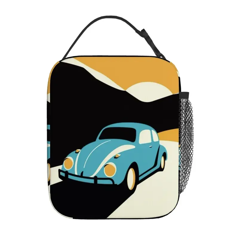 Blue Vintage VW Bug Lunch Tote