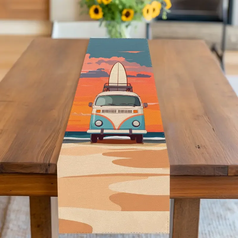 Blue and White Bay Window Table Runner.webp