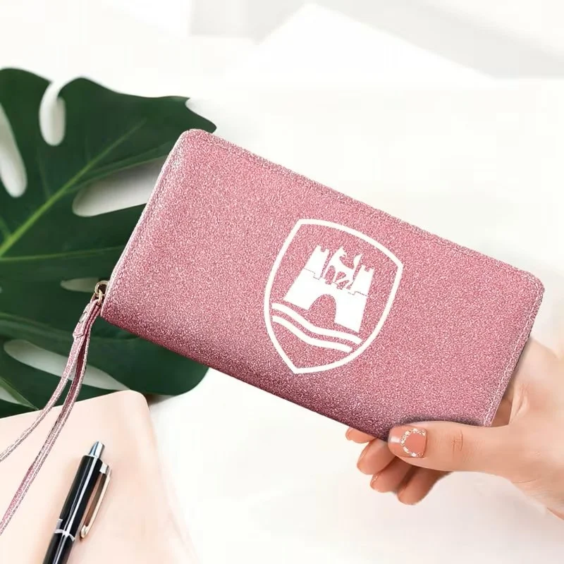Wolfsburg Crest Glitter Zip Wallet