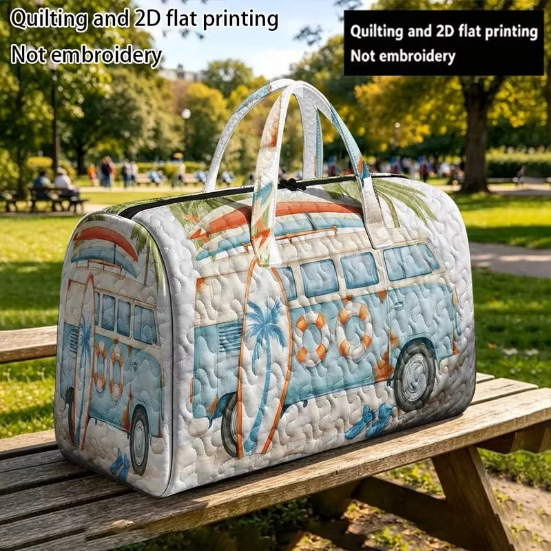 Quilted  1960's VW Beach Bus Travel Bag