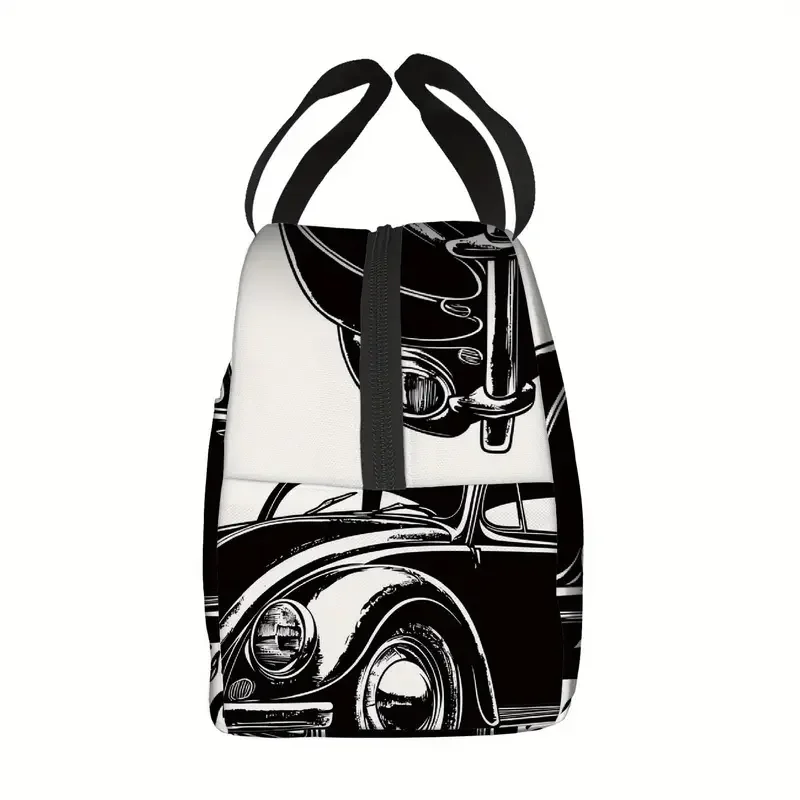 Black & White Bug Lunch Tote Side View.webp