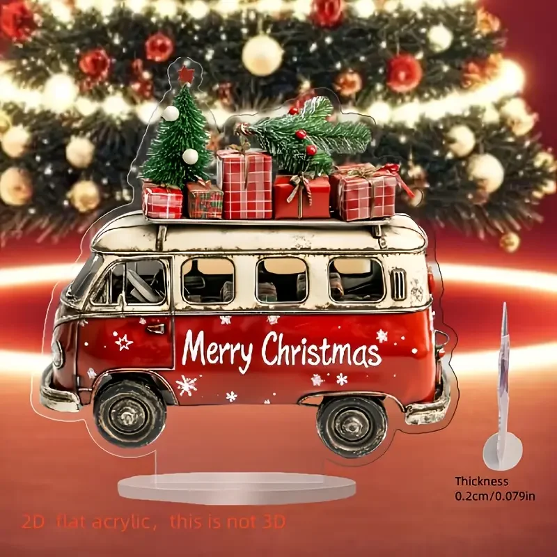 Red VW Christmas Bus Decoration
