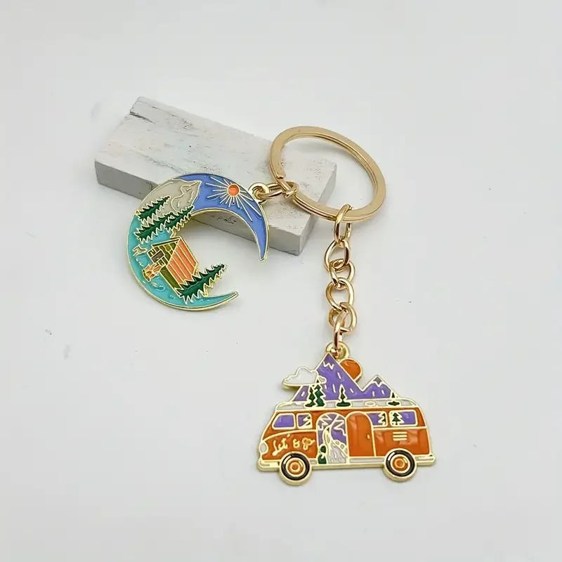 Yellow VW Westy Keychain