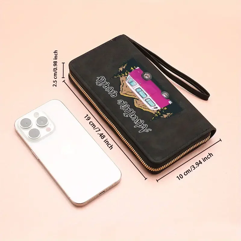 Pink Bus Adventure Waits Wallet Measurements.webp