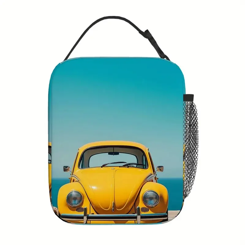 Yellow Vintage VW Bug Lunch Tote