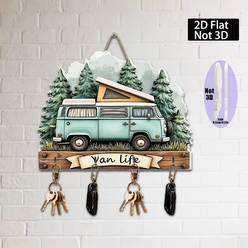 VW Bay Window Westy - Van Life Keychain Holder