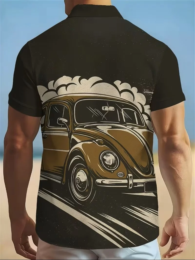 Black Old School Bug Hawaiin Shirt Back.jpg