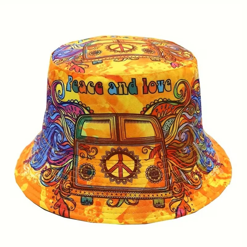 Yellow VW Hippie Bus Bucket Hat