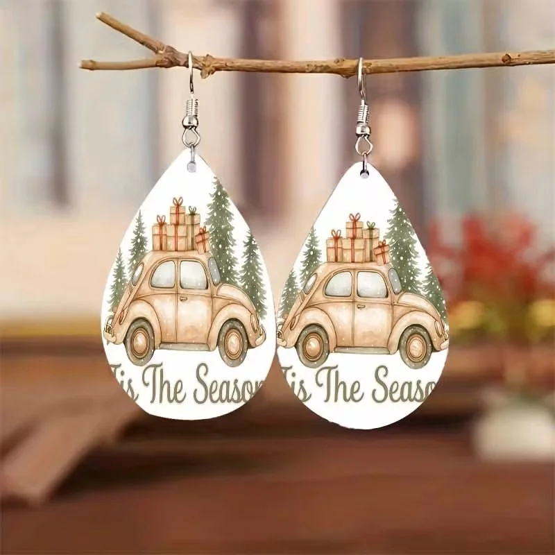 Holiday VW Bug Dangle Earrings