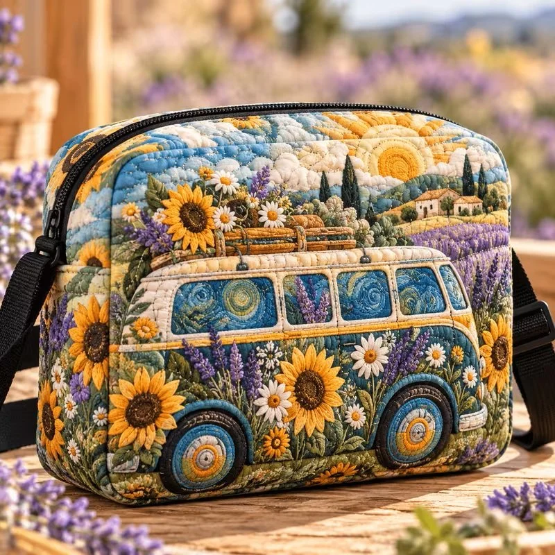 Quilted Blue Bus with Sunflowers Crossbody.jpg