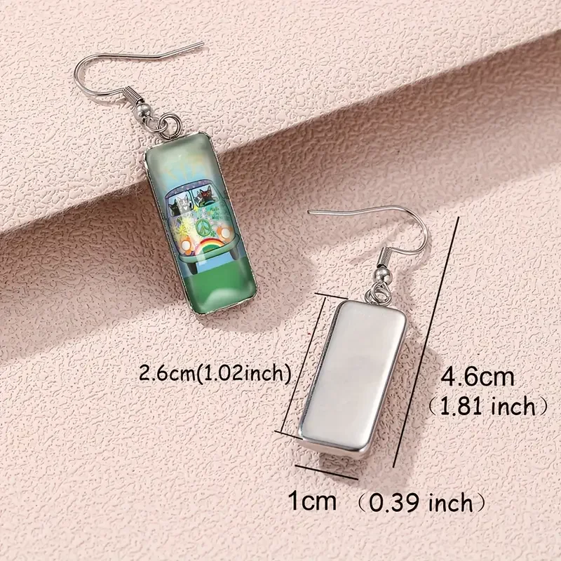 Rainbow Cat Bus Long Earrings Measurements.webp