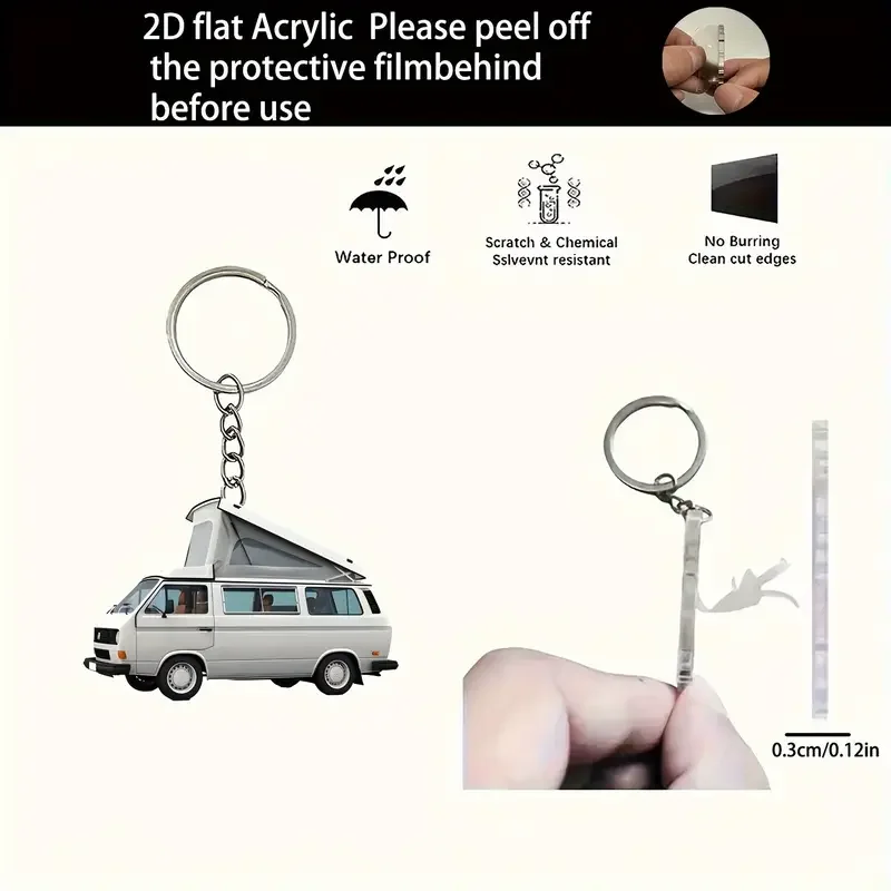 White Vanagon Westy Kechain