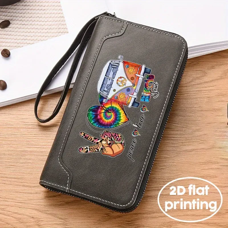 Peace,Love,Hippie Soul Wallet Brown.webp