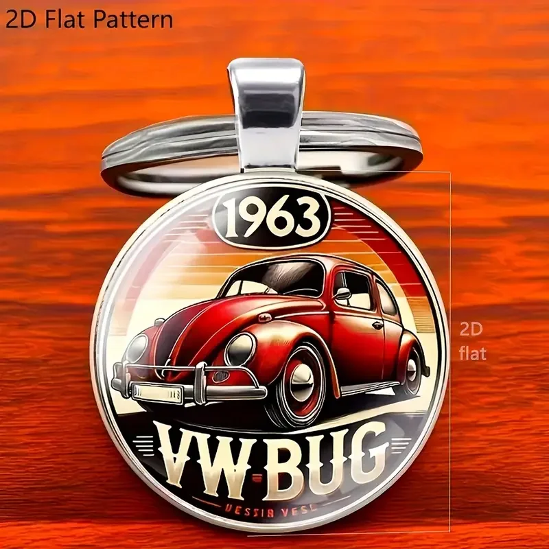Red 1963 VW Bug Keychain