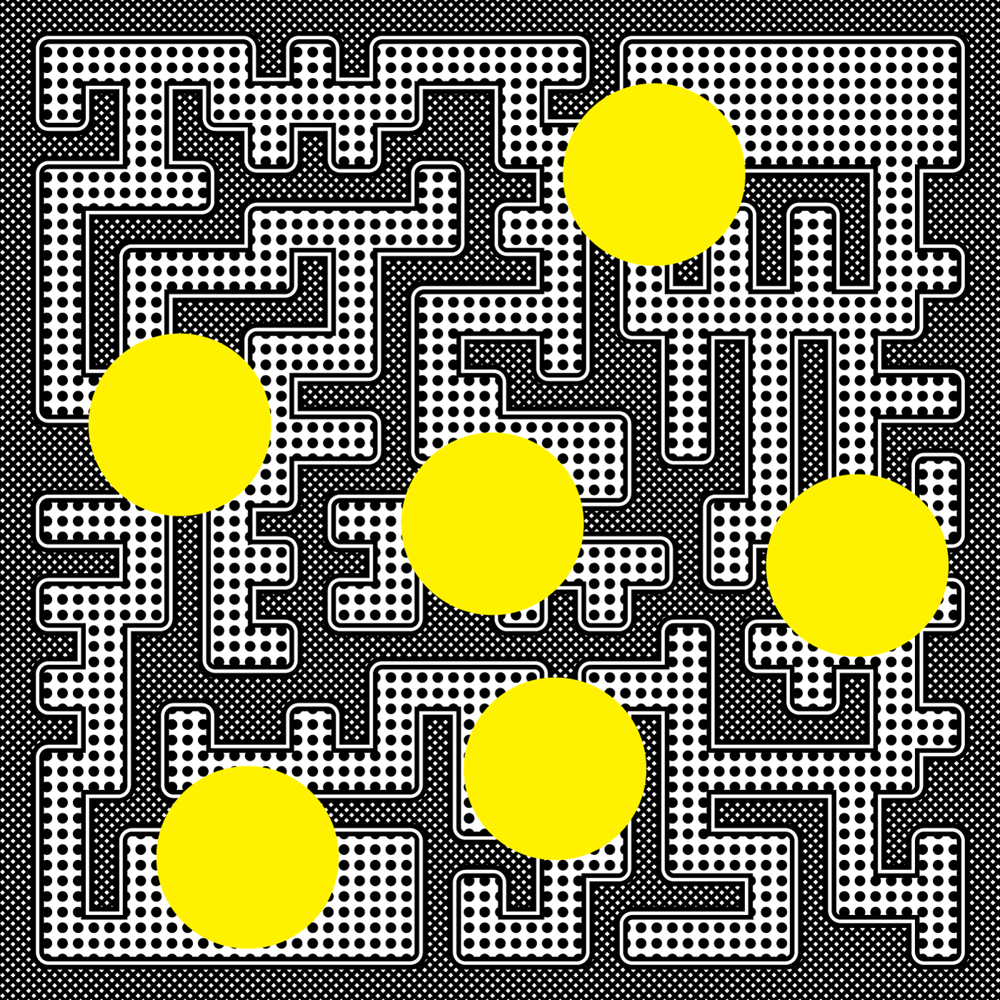 24 by 24 XY-Pop #2 with yellow dots