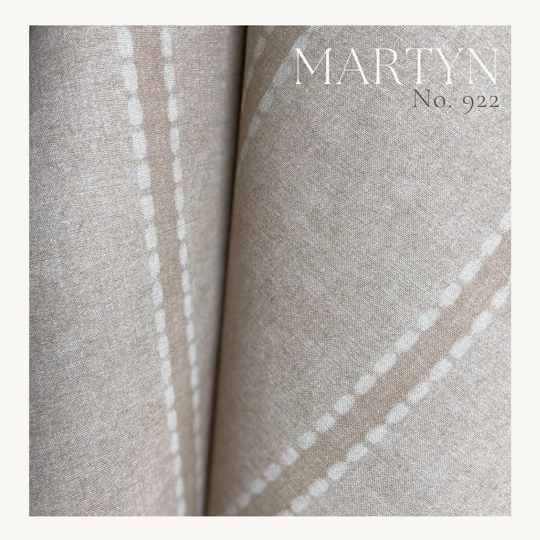 The subtle and soft pattern of Martyn No. 922 is the perfect stripe for your next project. Available in three colorways and shown paired with Pieper No. 912. ➡️