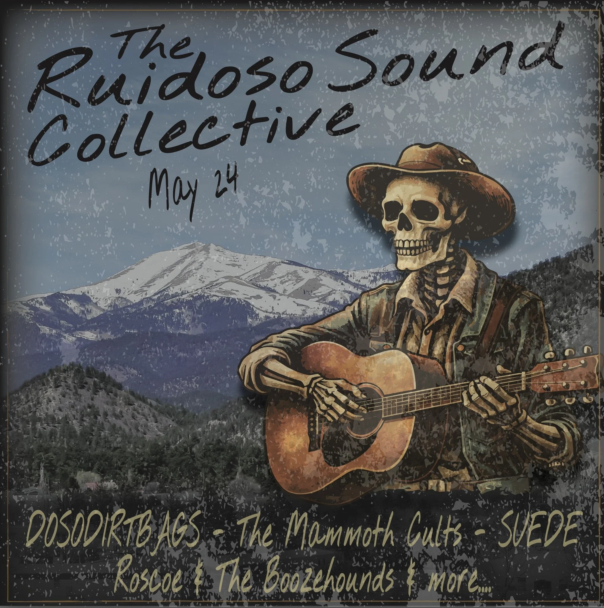 Promotional event graphic for The Ruidoso Sound Collective on May 24, 2026, at Jacks Backstage in Ruidoso, NM