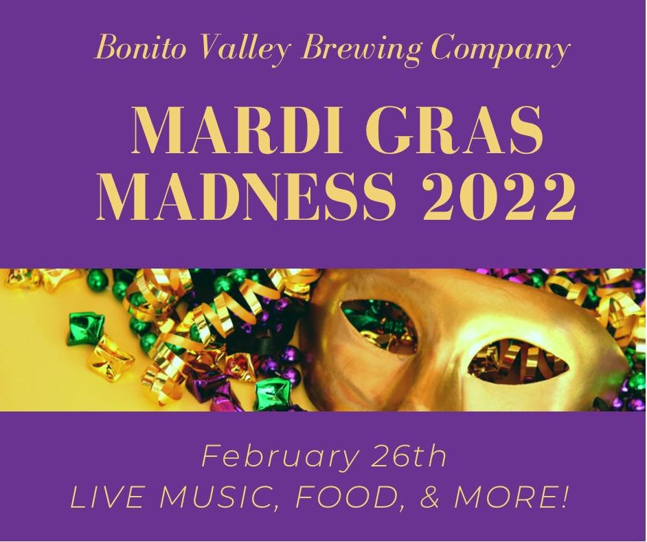 Mardi Gras Madness Party 2022 at Bonita Valley Brewing Company