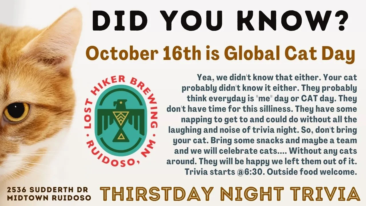 Thirstday Night Trivia at Lost Hiker Brewing Company - Midtown Taproom  (Global Cat Day)