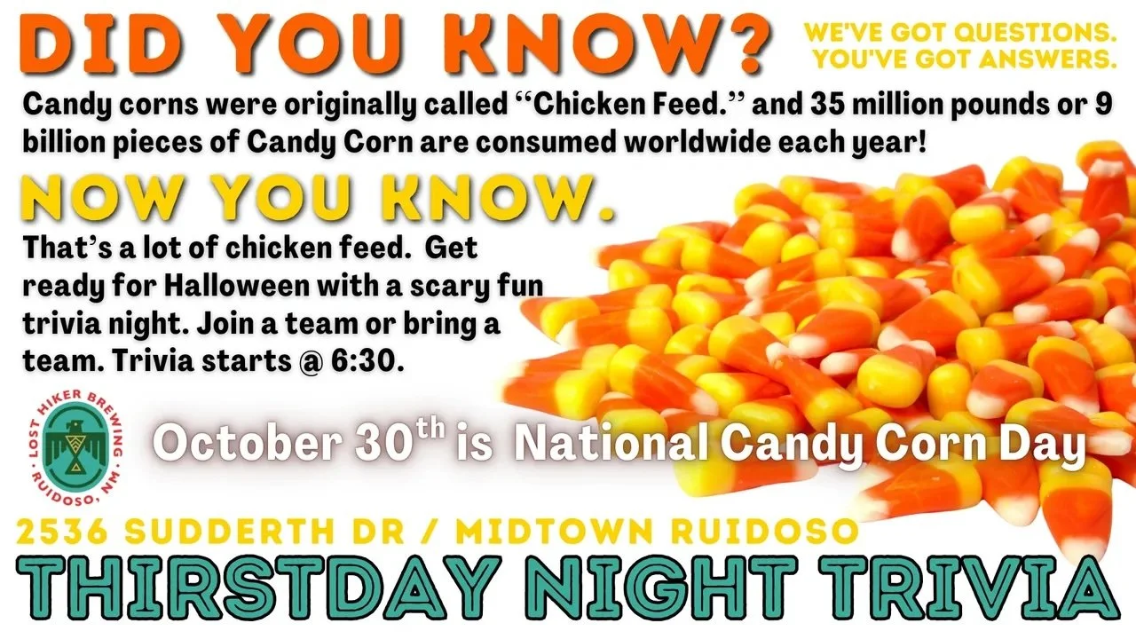Thirstday Night Trivia at Lost Hiker Brewing Company - Midtown Taproom  (Candy Corn Edition)