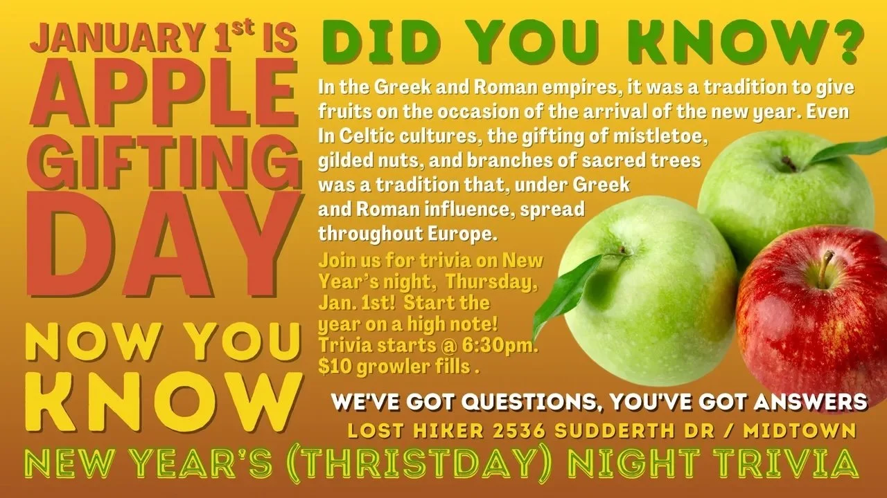 Apple Gifting Day (New Year's Night) at Lost Hiker Brewing Company - Midtown Taproom