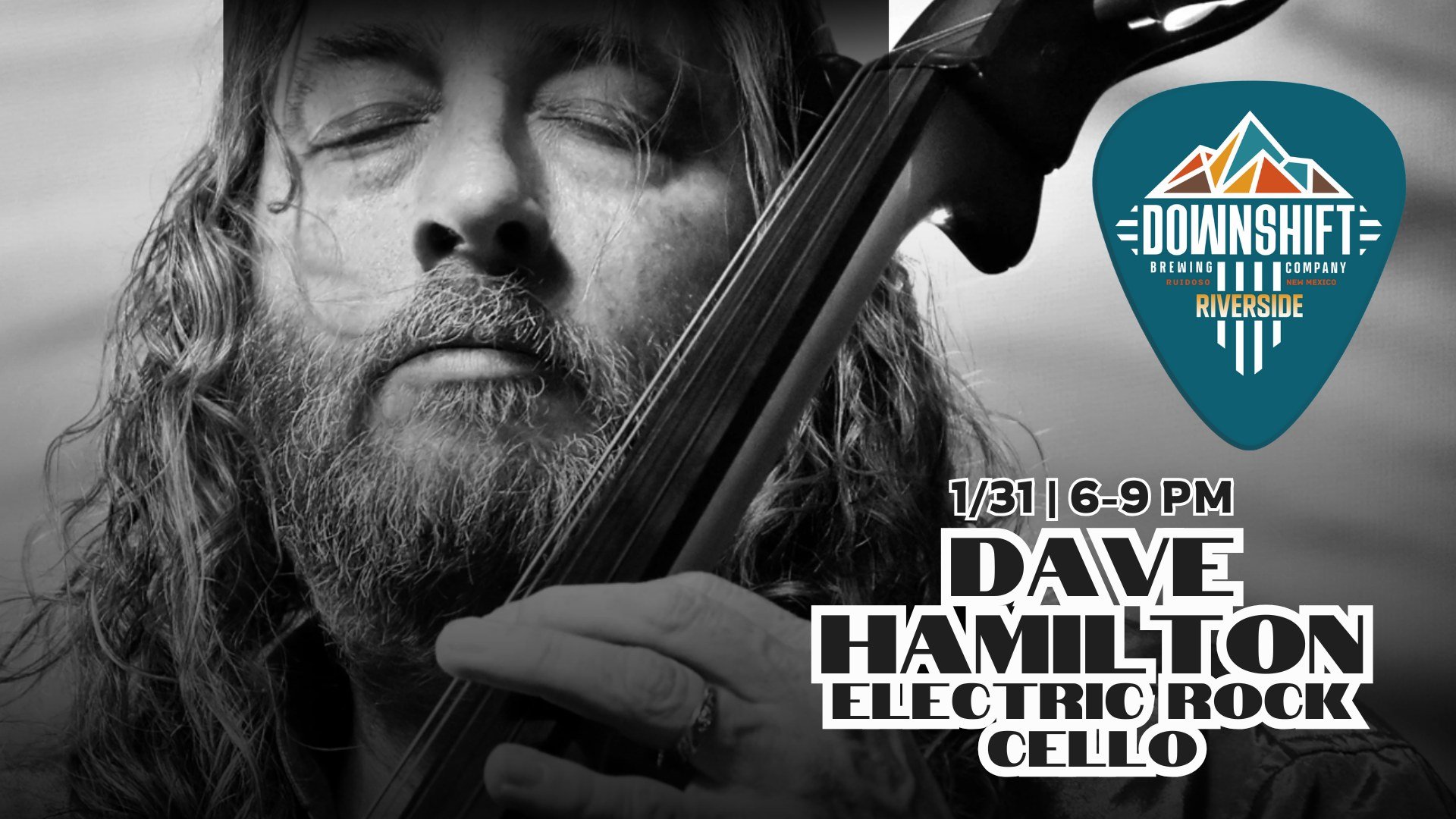 Dave Hamilton Electric Rock Cello Show at Downshift Brewing Company - Riverside 