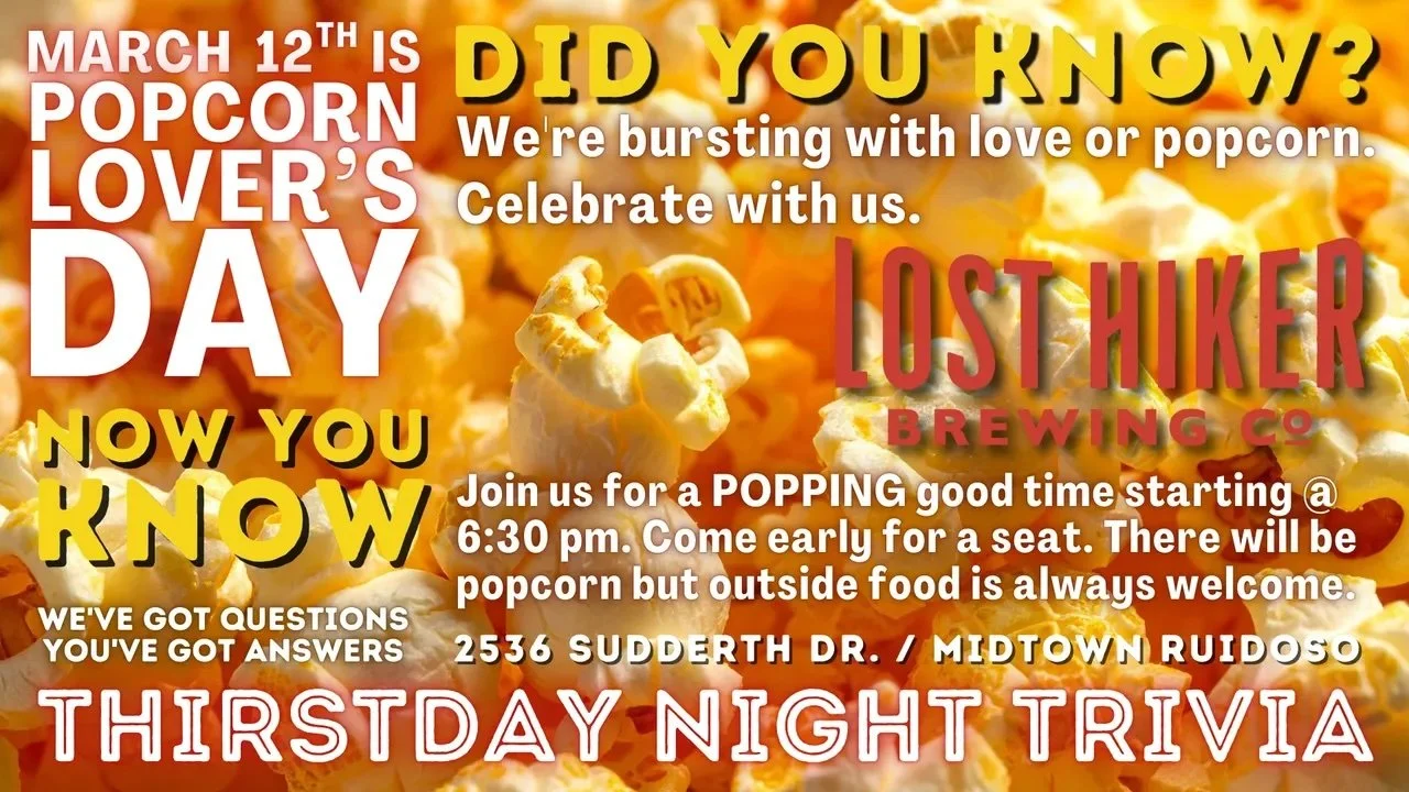 Thirstday Night Trivia at Lost Hiker Brewing Midtown Taproom "Popcorn Lover's Day"